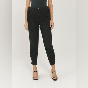 Something Navy black jeans with ties on the side
